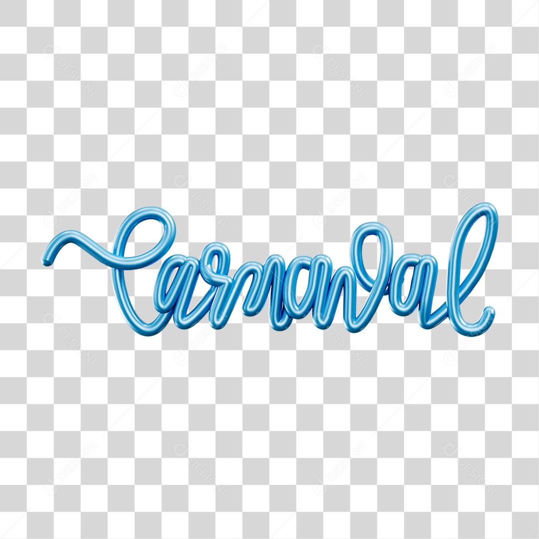 Texto 3D Carnaval PNG Transparente