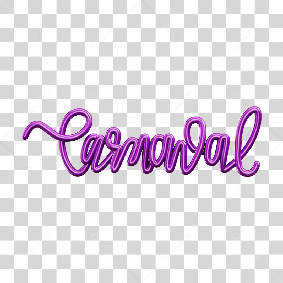 Texto 3D Carnaval PNG Transparente