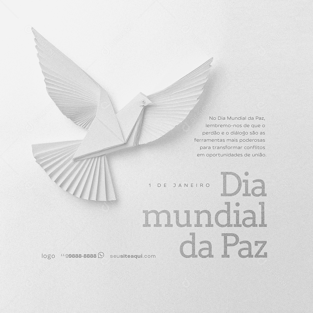 World Day of Peace January 01 Congratulations Social Media PSD Editable