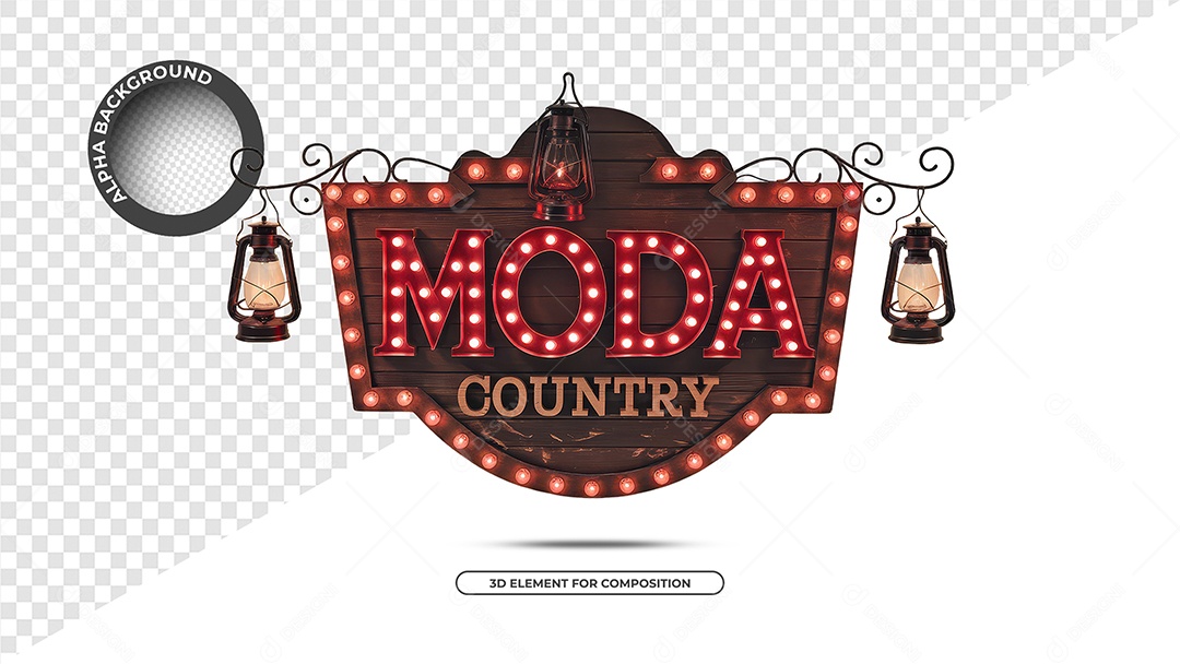 Fashion Country Seal 3D For PSD Composition