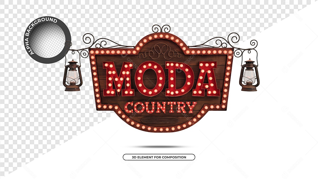 Fashion Country Seal 3D For PSD Composition