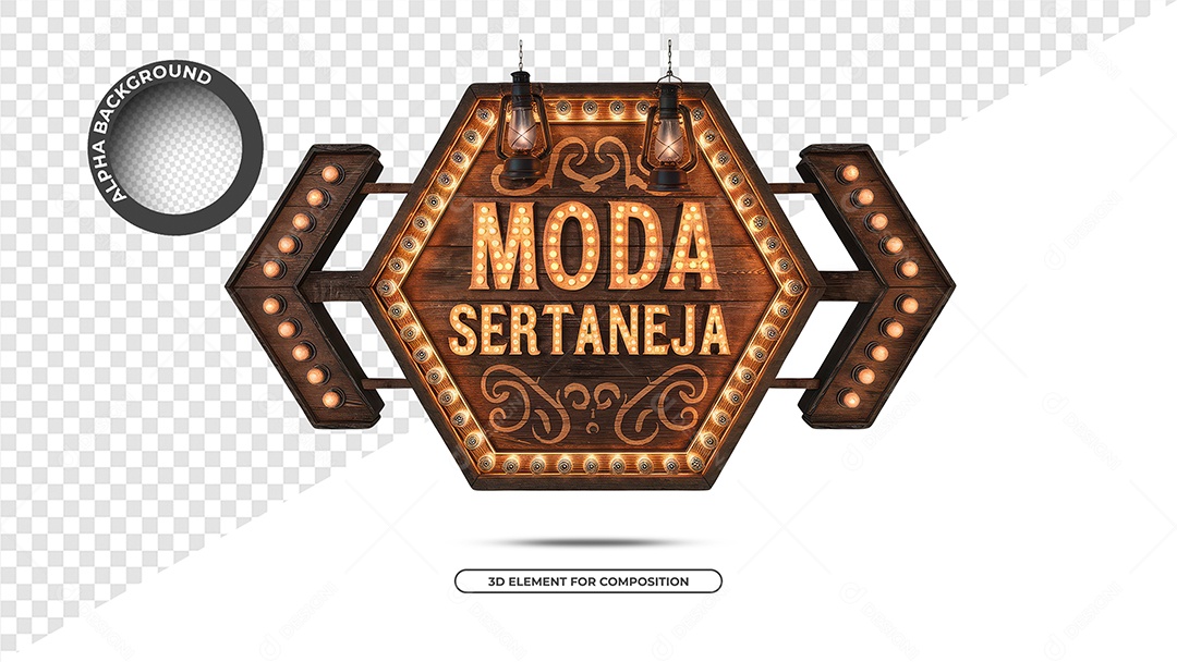 Fashion Sertaneja Seal 3D For PSD Composition