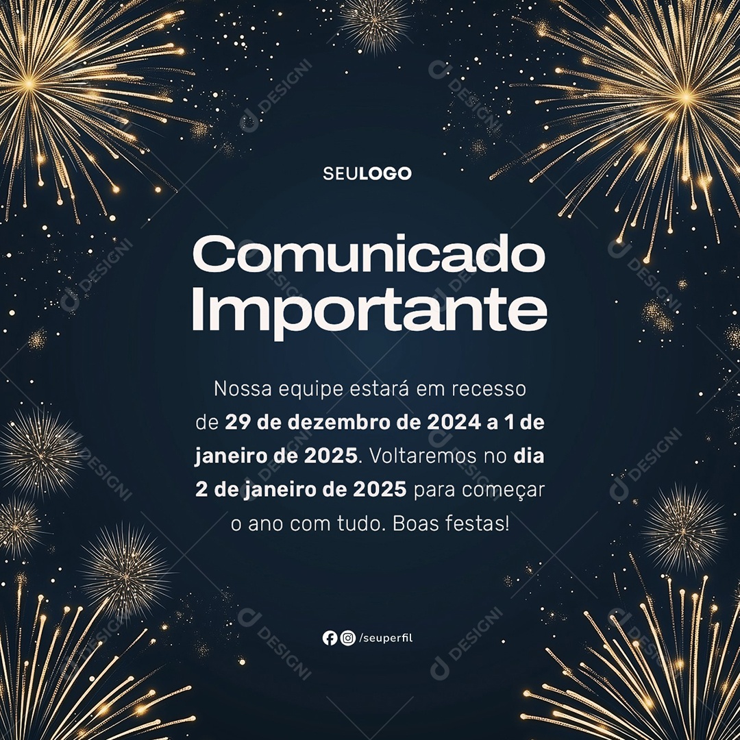 Comunicado Importante Social Media PSD Editável