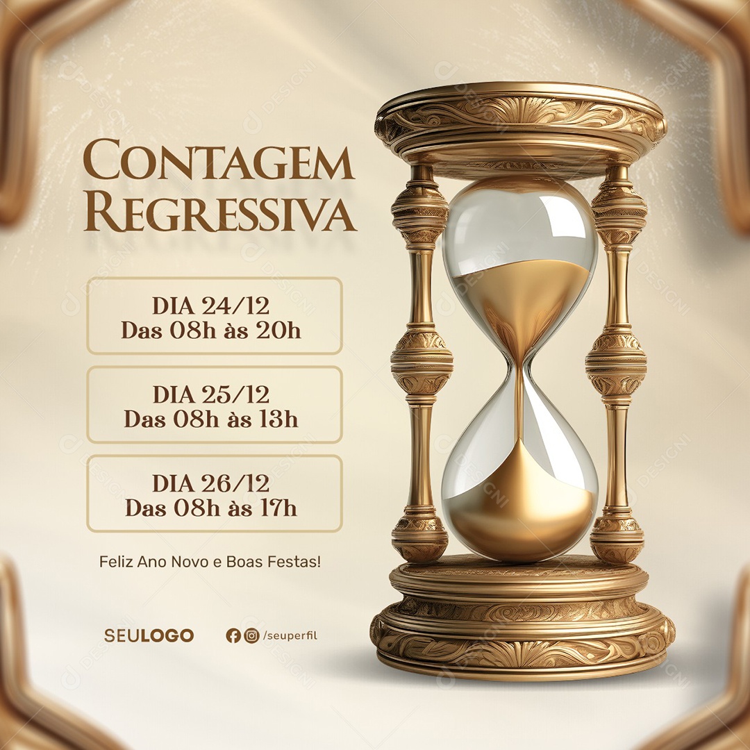 Contagem Regressiva Social Media PSD Editável