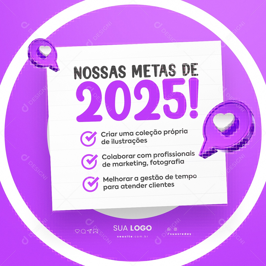 Graphic Designer Our Goals 2025 Social Media Media Editable