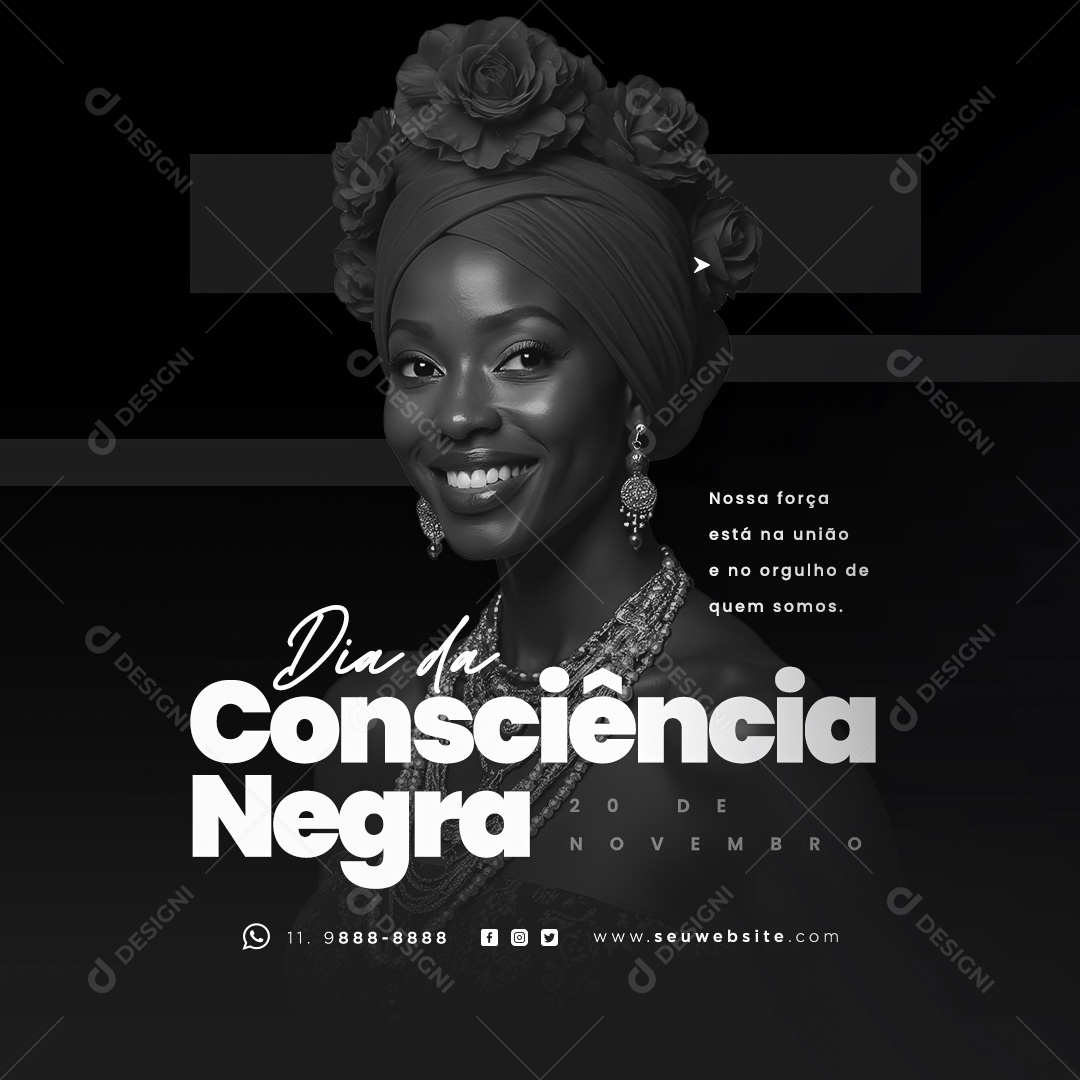 Social Media Dia da Consciência Negra 20 de Novembro PSD Editável