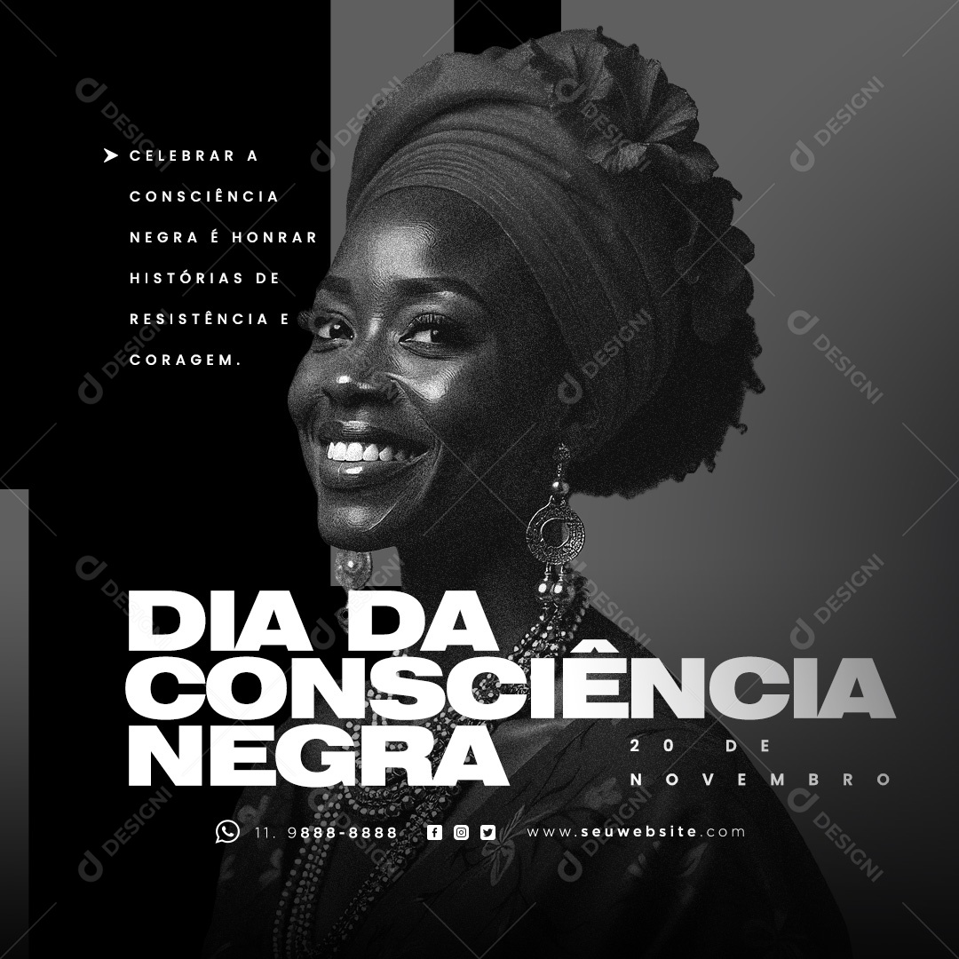 Social Media Dia da Consciência Negra 20 de Novembro PSD Editável