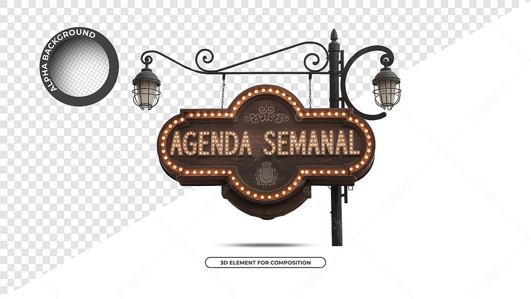 Agenda Semanal Selo 3D Para Composição PSD