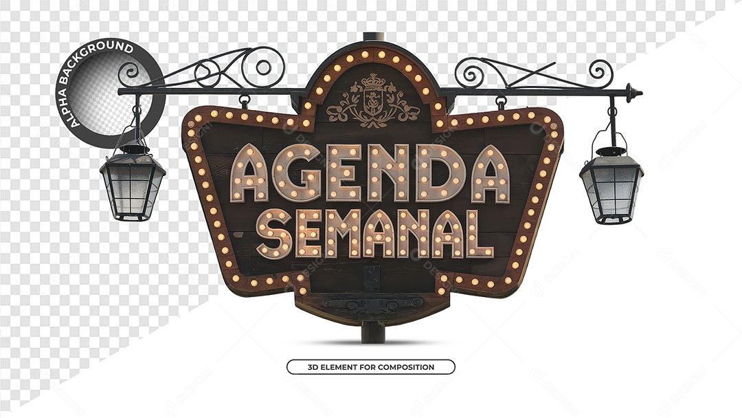 Agenda Semanal Selo 3D Para Composição PSD