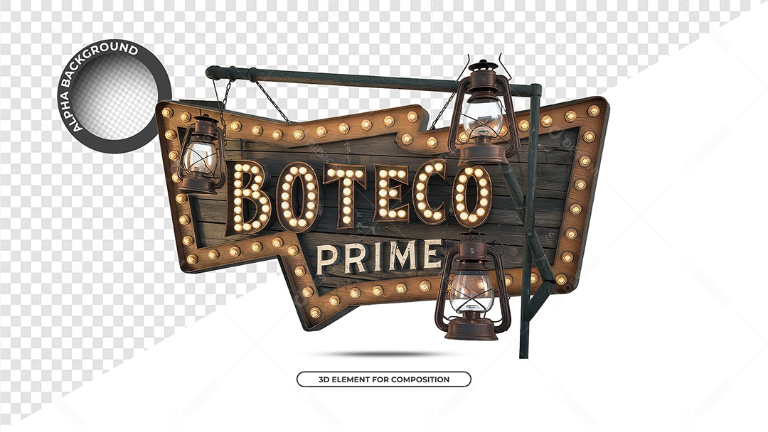 Boteco Prime Selo 3D Para Composição PSD