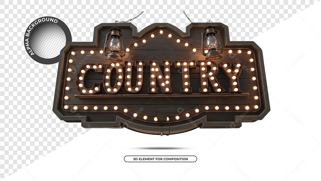 Country Seal 3D For PSD Composition