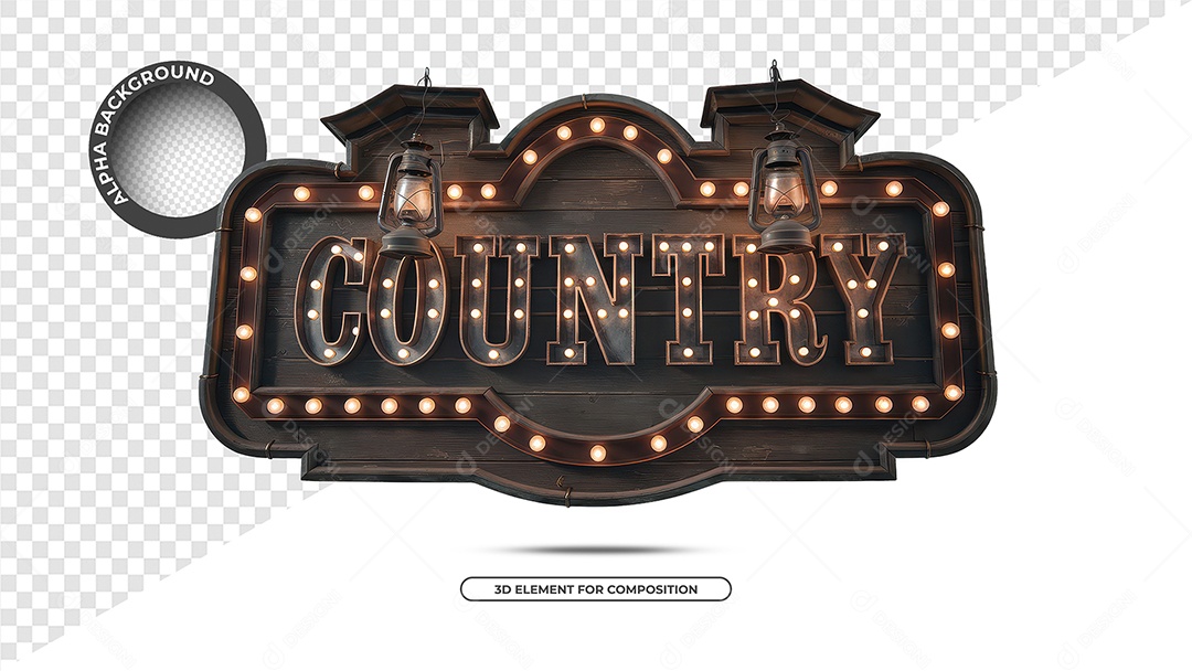 Country Seal 3D For PSD Composition