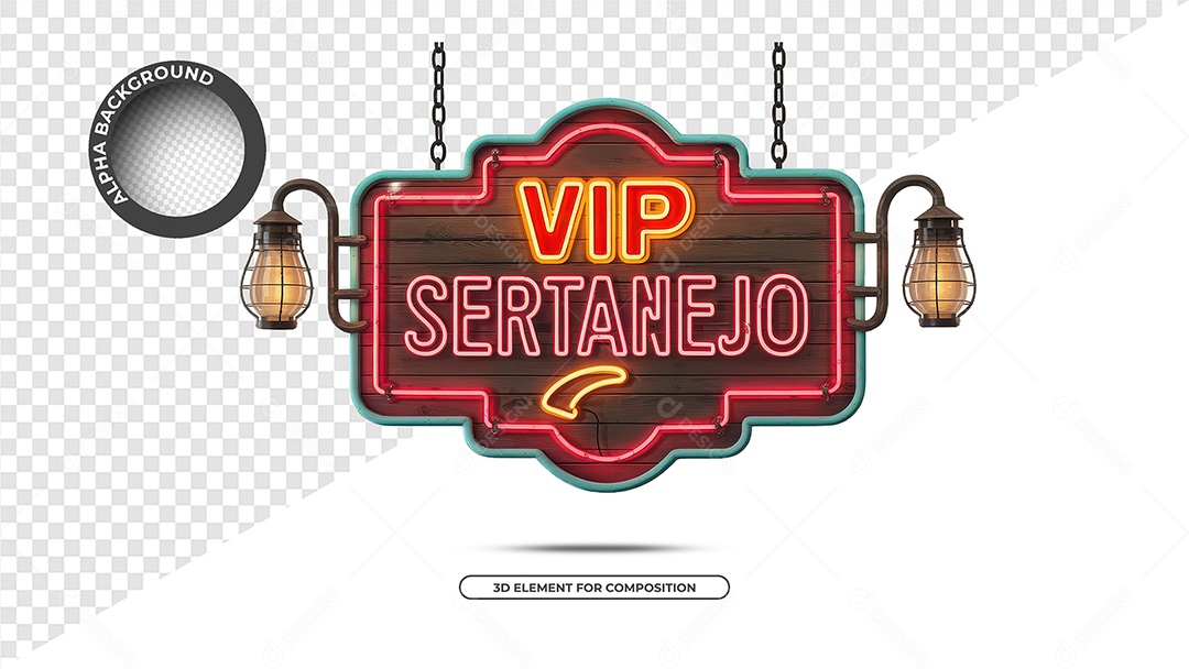 Vip Sertanejo Selo 3D Para Composição PSD