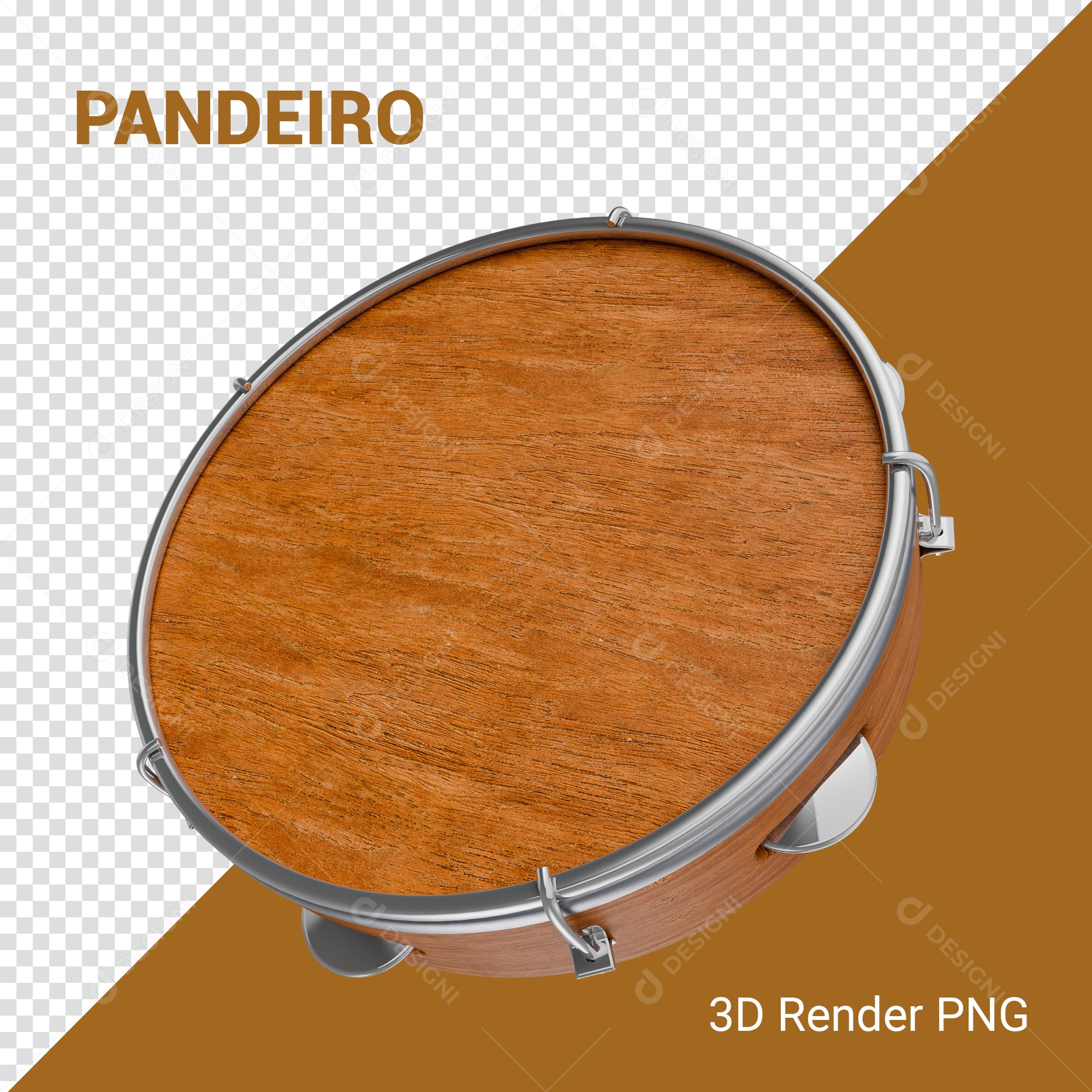 3D Element Two Pandeiros For PSD Composition