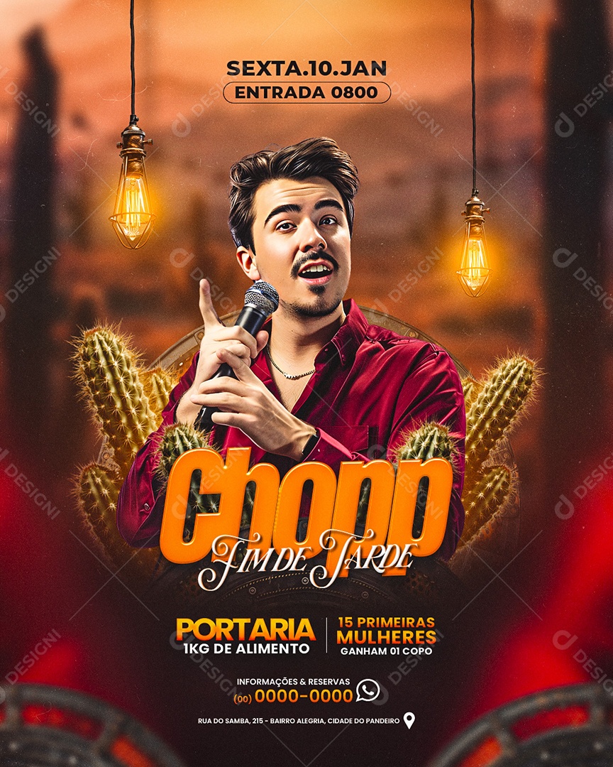 Flyer Chopp Fim De Tarde Social Media PSD Editable