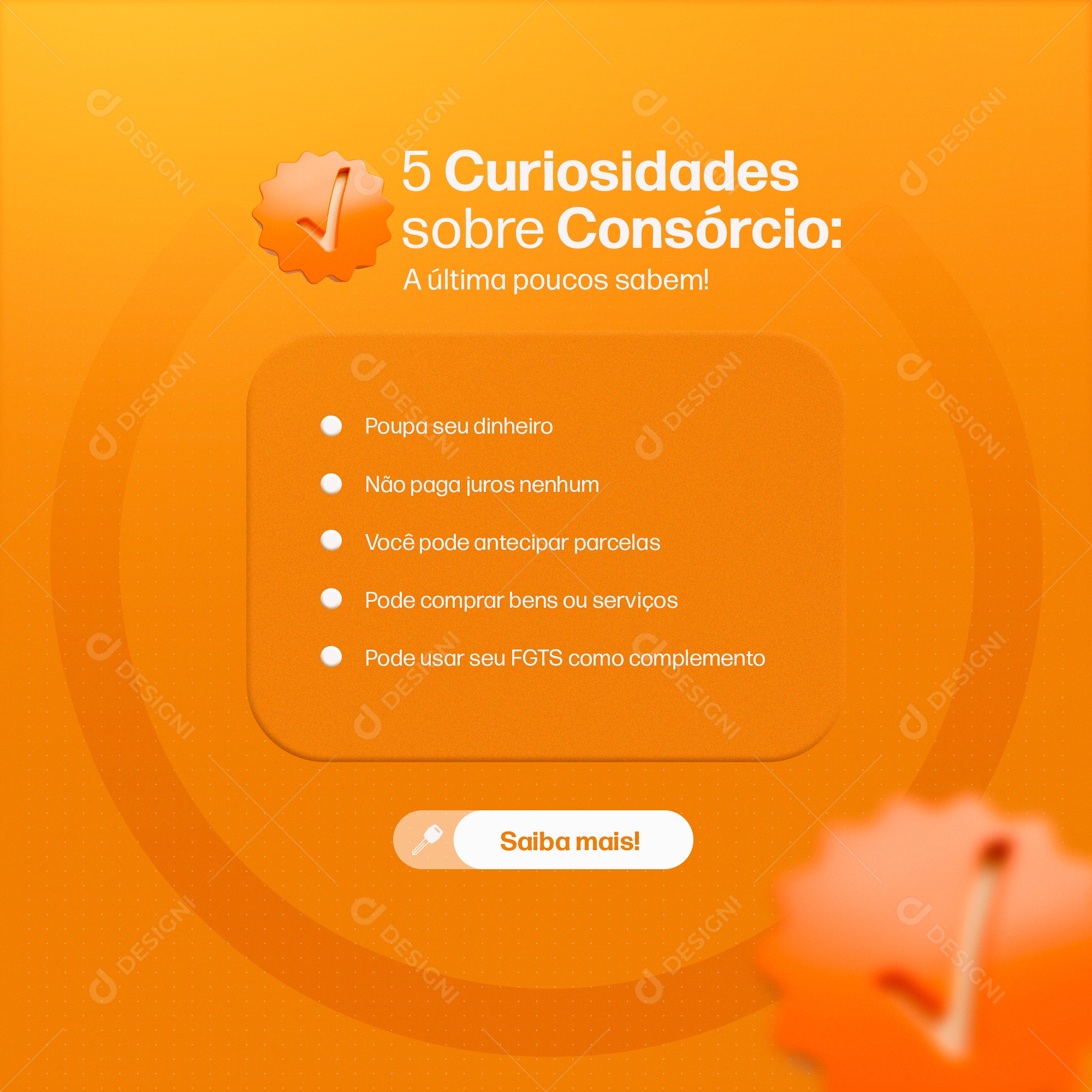 Cinco Curiosidades Sobre Consórcio Social Media PSD Editável