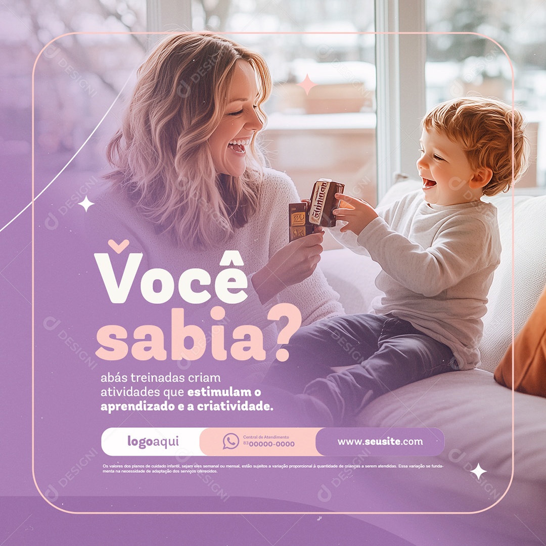 Babá Você Sabia Social Media PSD Editável