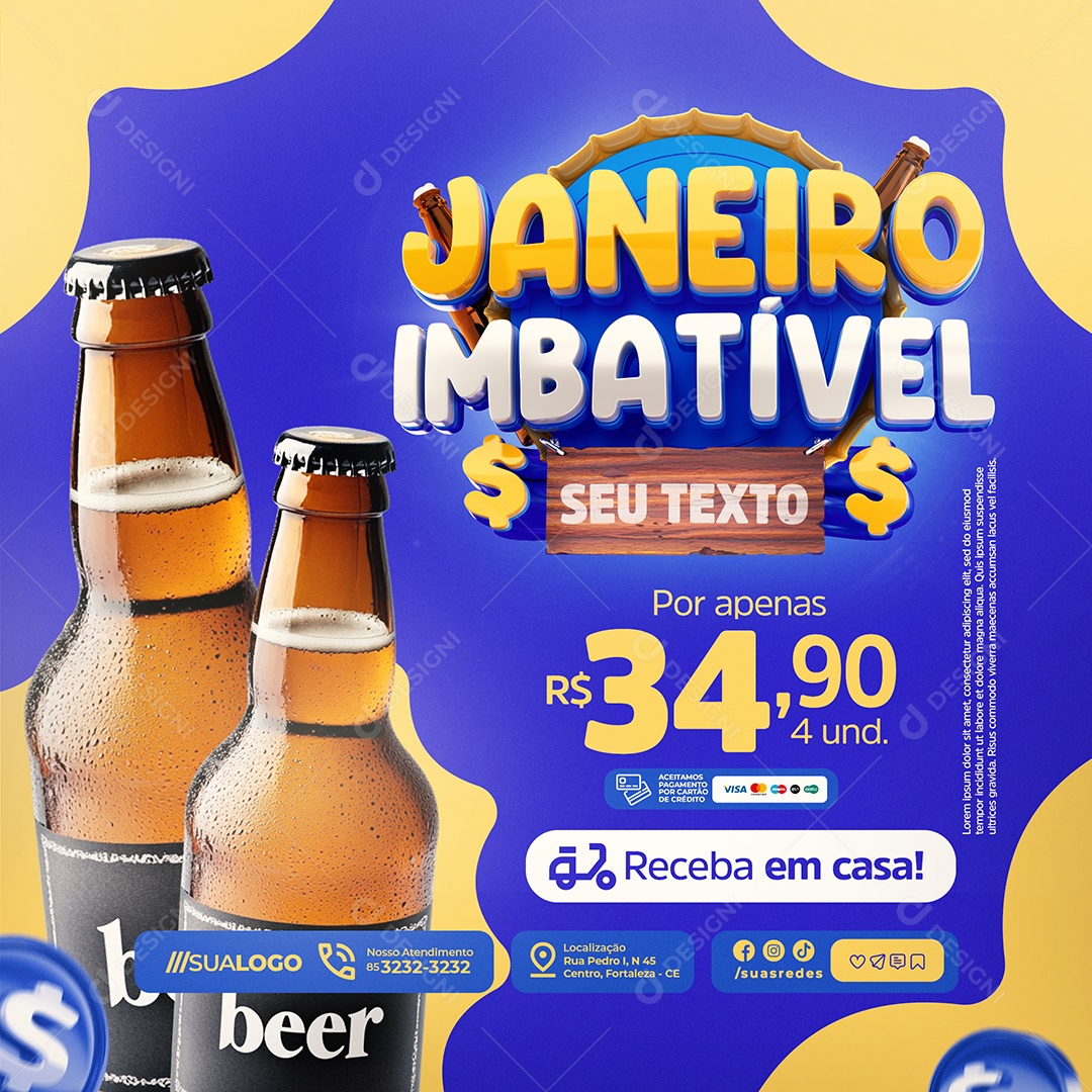 January Unbeatable Brewery Social Media PSD Editable