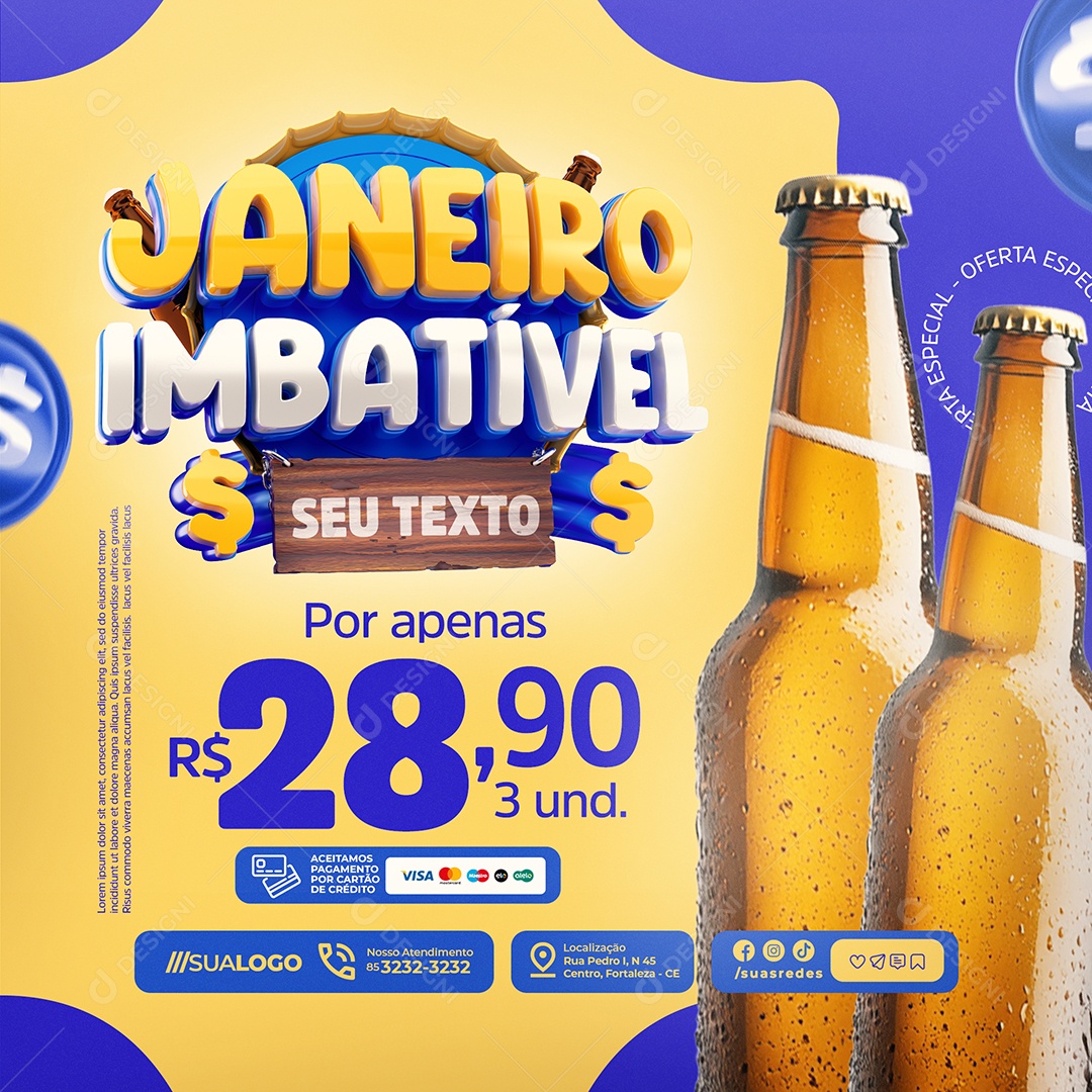 January Unbeatable Brewery Social Media PSD Editable