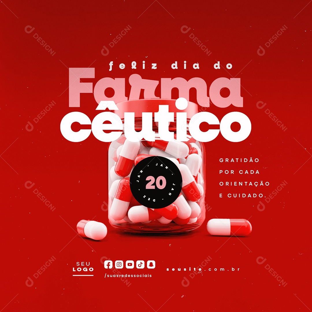 Happy Farmaceutical Day January 20 Social Media PSD Editable