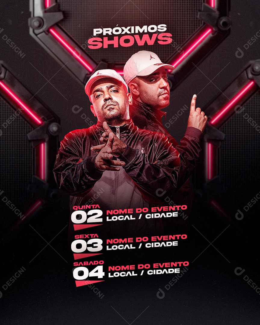 Flyer Agenda de Shows Social Media PSD Editável