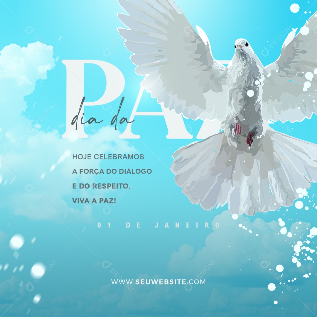 World Day of Peace January 1 Social Media PSD Editable