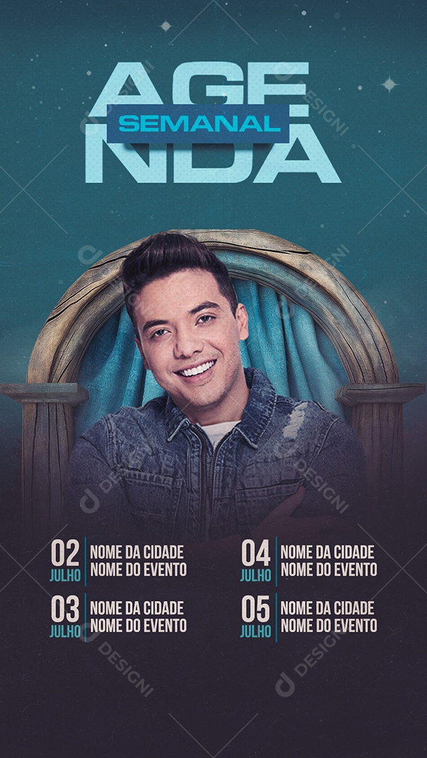 Flyer Story Agenda Semanal de Shows Social Media PSD Editável