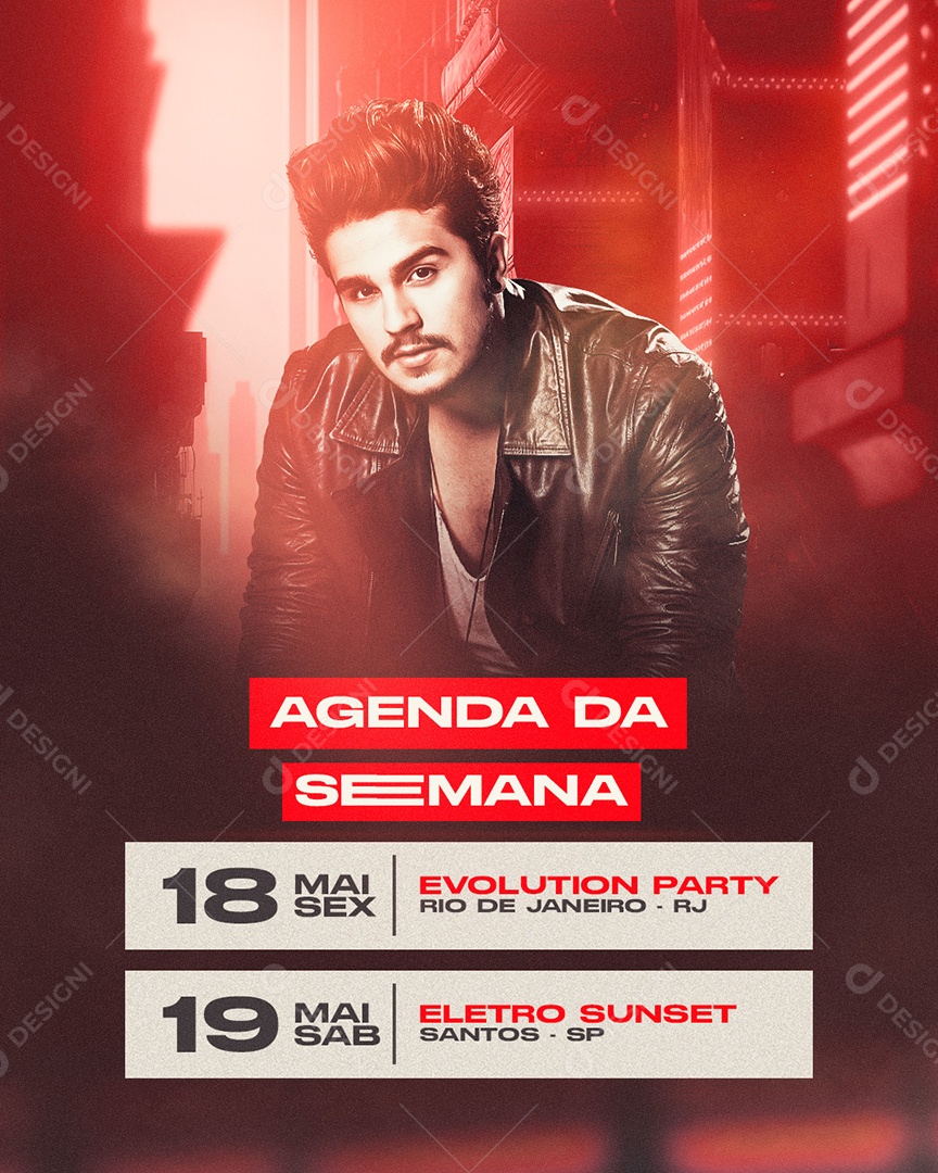 Flyer Show Calendar Social Media PSD Editable