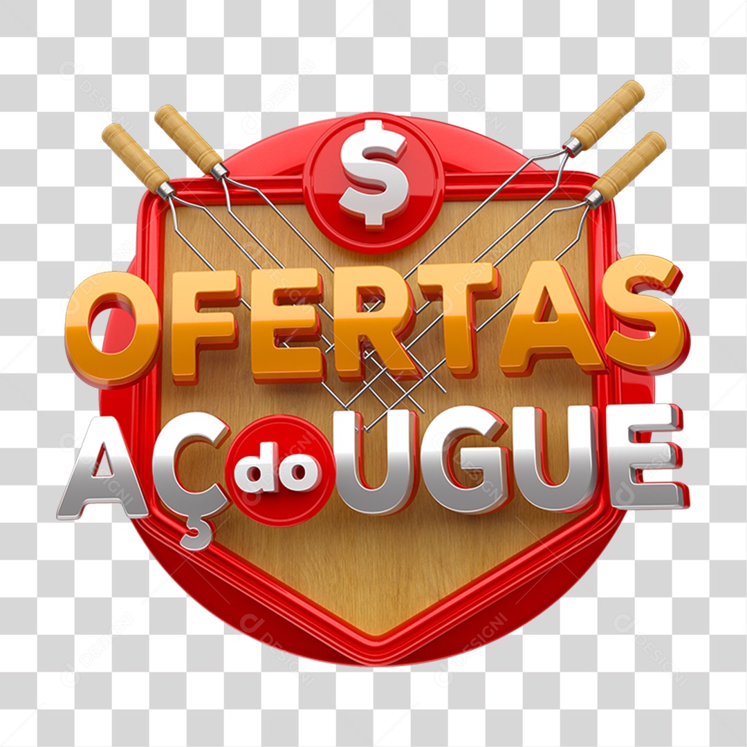 Selo 3D Ofertas do Açougue PNG Transparente