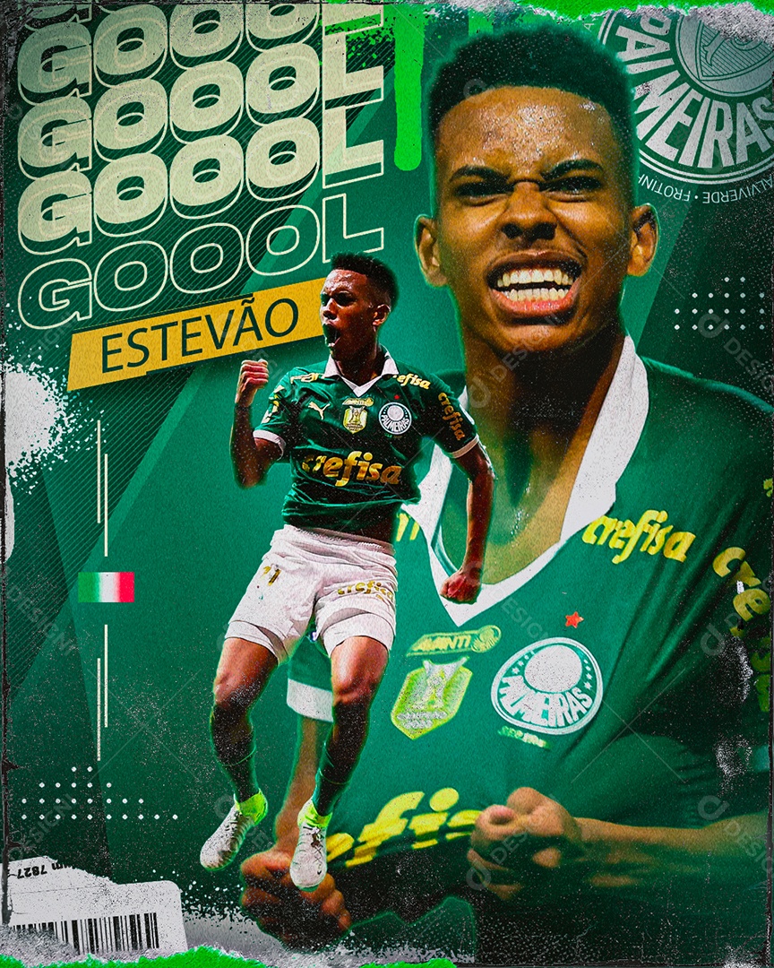 Feed Flyer Jogador de Futebol Social Mídia PSD Editável