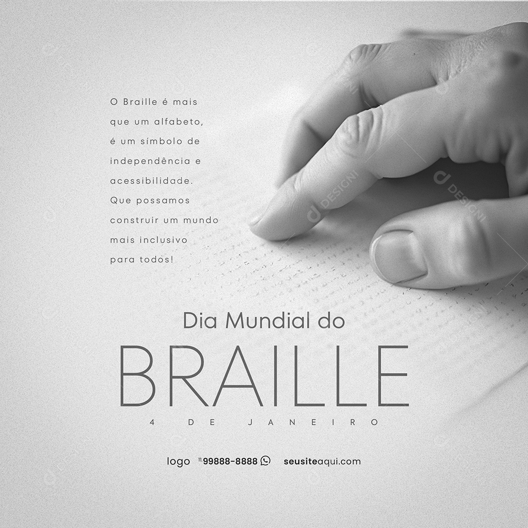 Braille Day January 4 Social Media PSD Editable