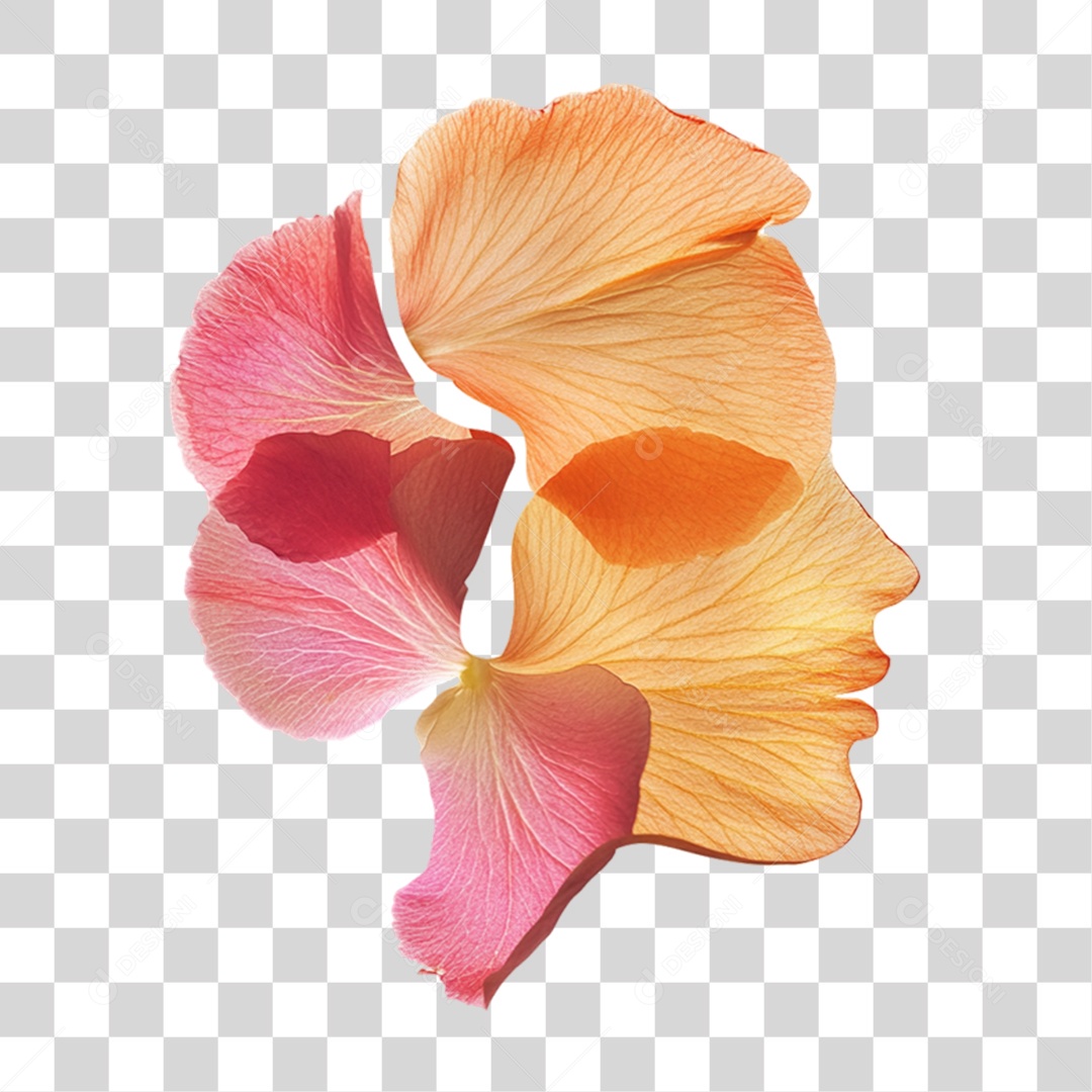 Elemento 3D Rosa Flores Pétalas PNG Transparente