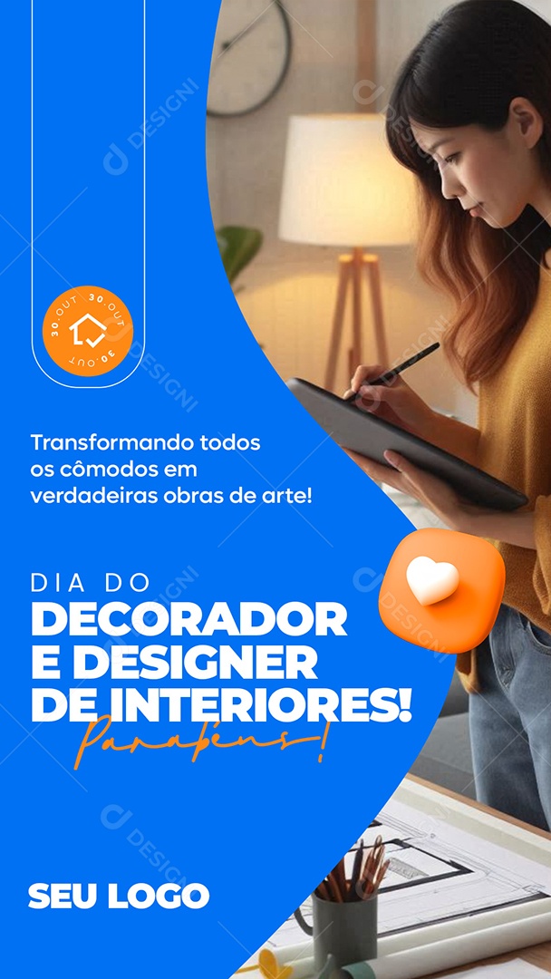 Story 30 October Day of Decorator and Interior Designer Social Media PSD Editable