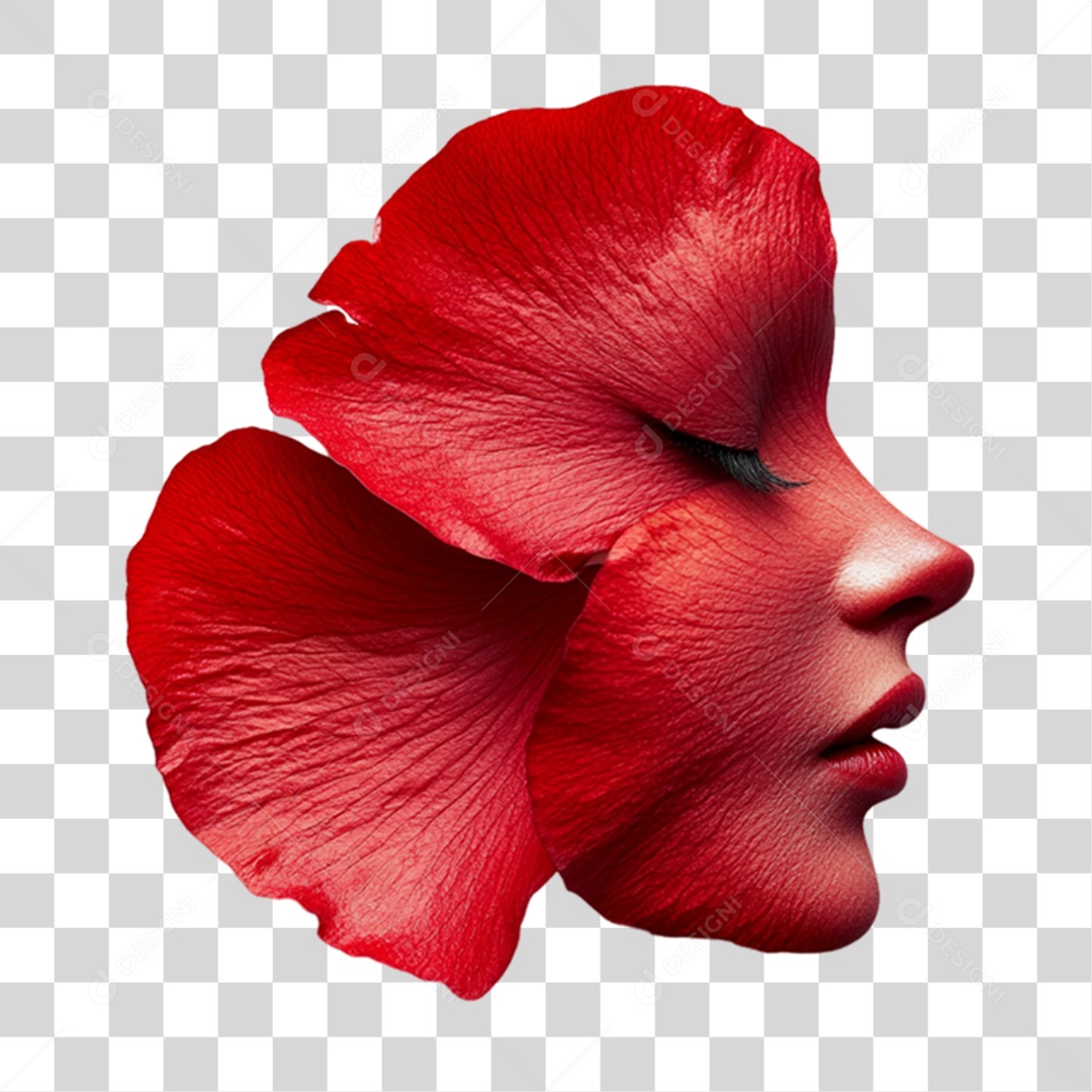 Elemento 3D Flores Rosas Pétalas PNG Transparente