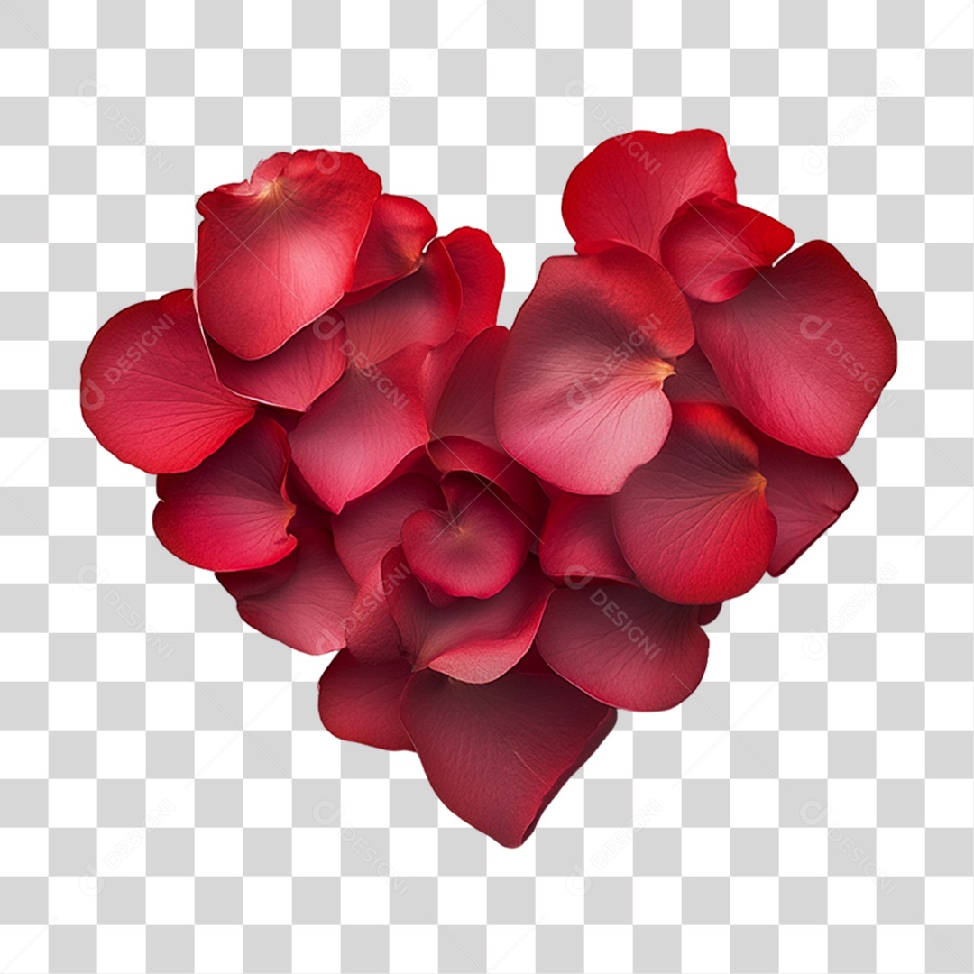 Elemento 3D Flores Rosas Pétalas PNG Transparente