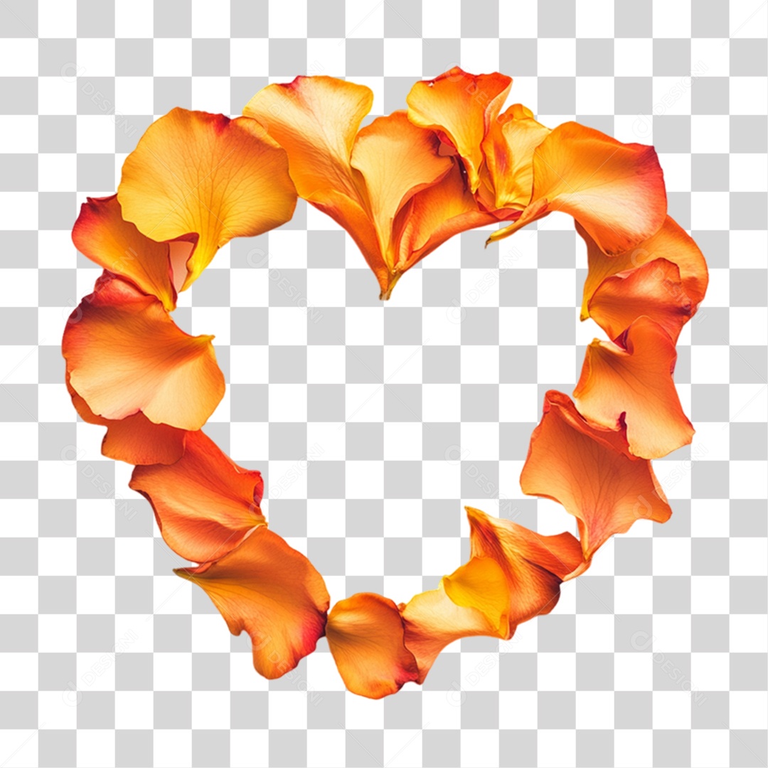 3D Element Heart of Rose Petals PNG Transparent