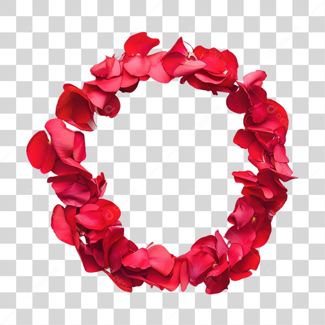 Elemento 3D Circulo de Rosas Flores PNG Transparente