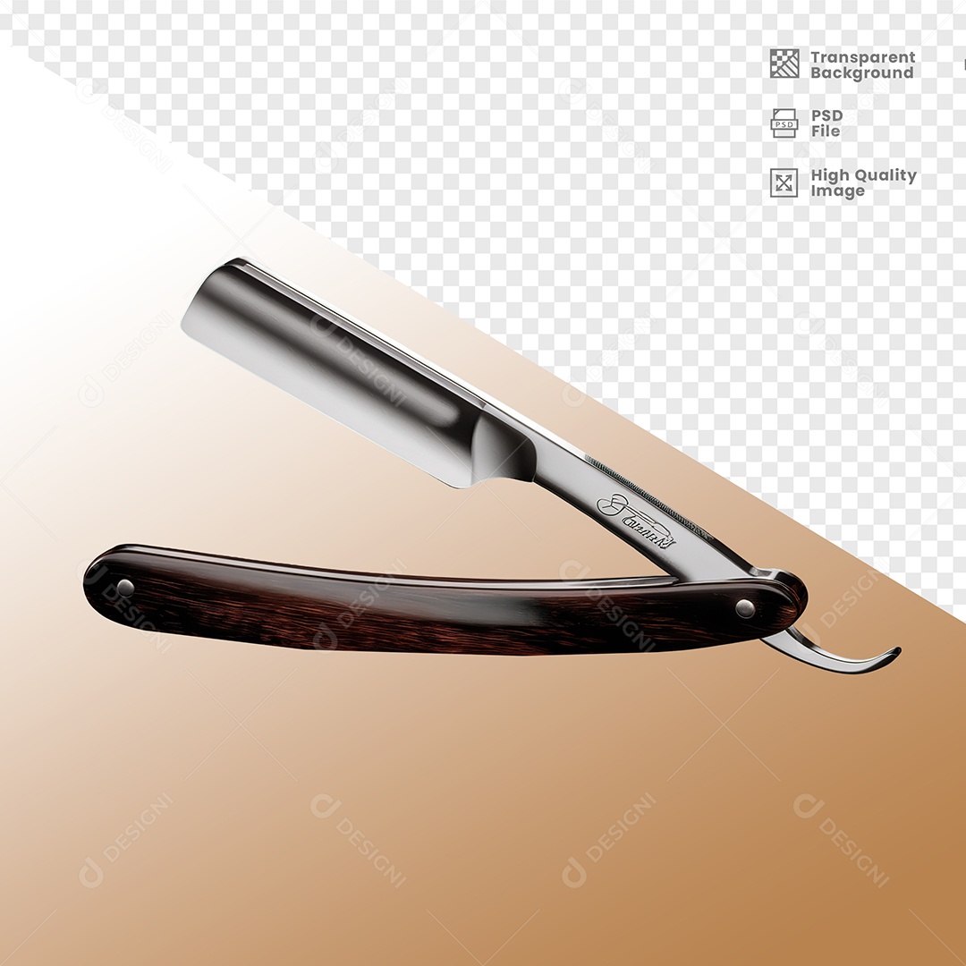 3D Element Barber Razor For PSD Composition