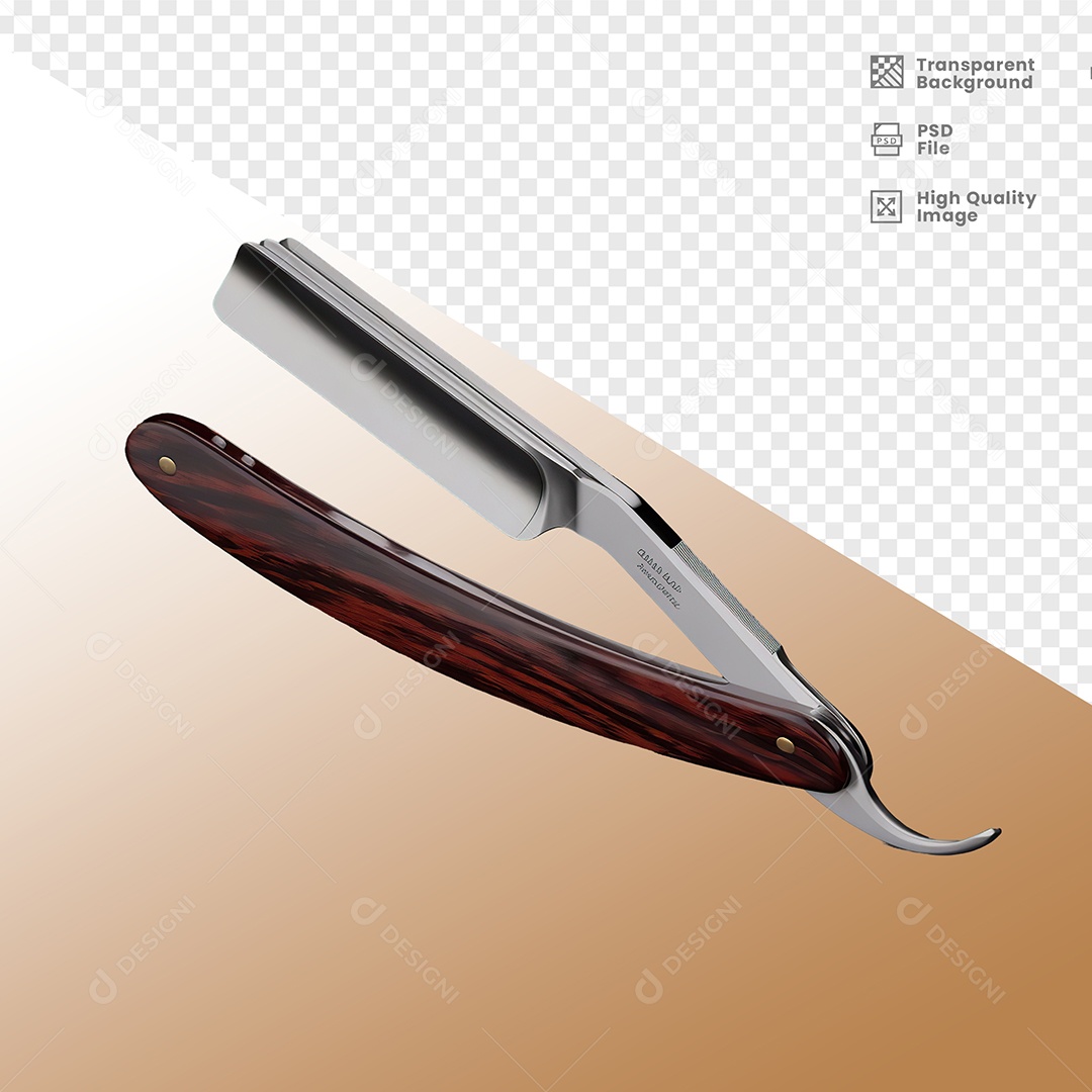 3D Element Barber Razor For PSD Composition