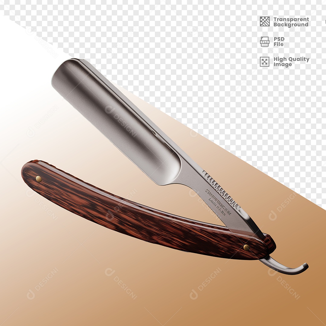 3D Element Barber Razor For PSD Composition