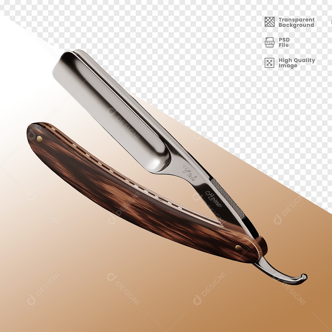 3D Element Barber Razor For PSD Composition