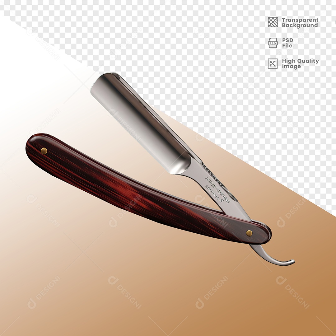 3D Element Barber Razor For PSD Composition