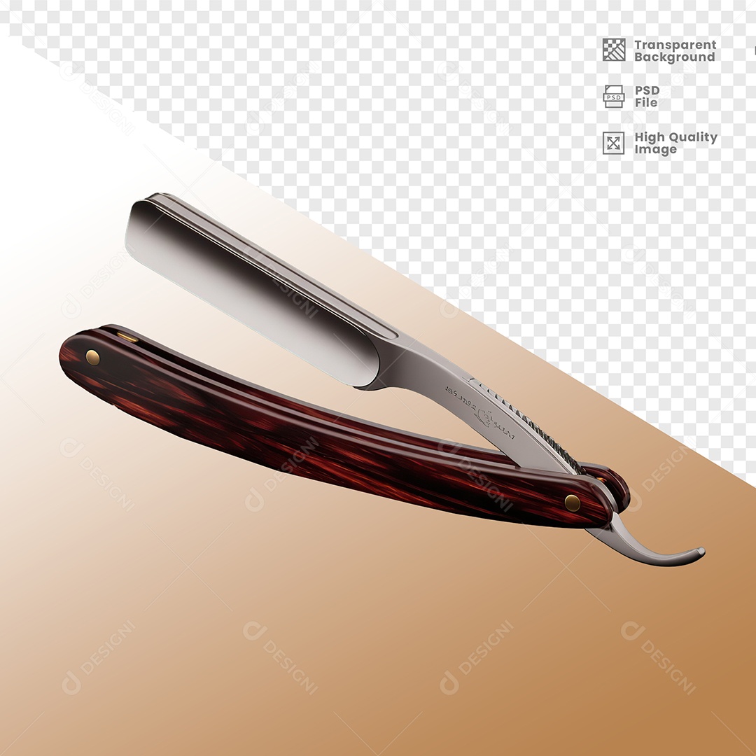 3D Element Barber Razor For PSD Composition