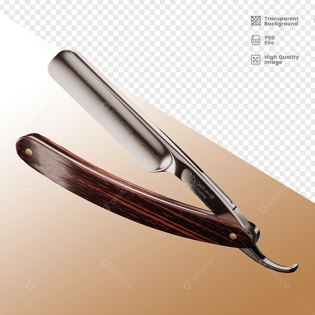 3D Element Barber Razor For PSD Composition