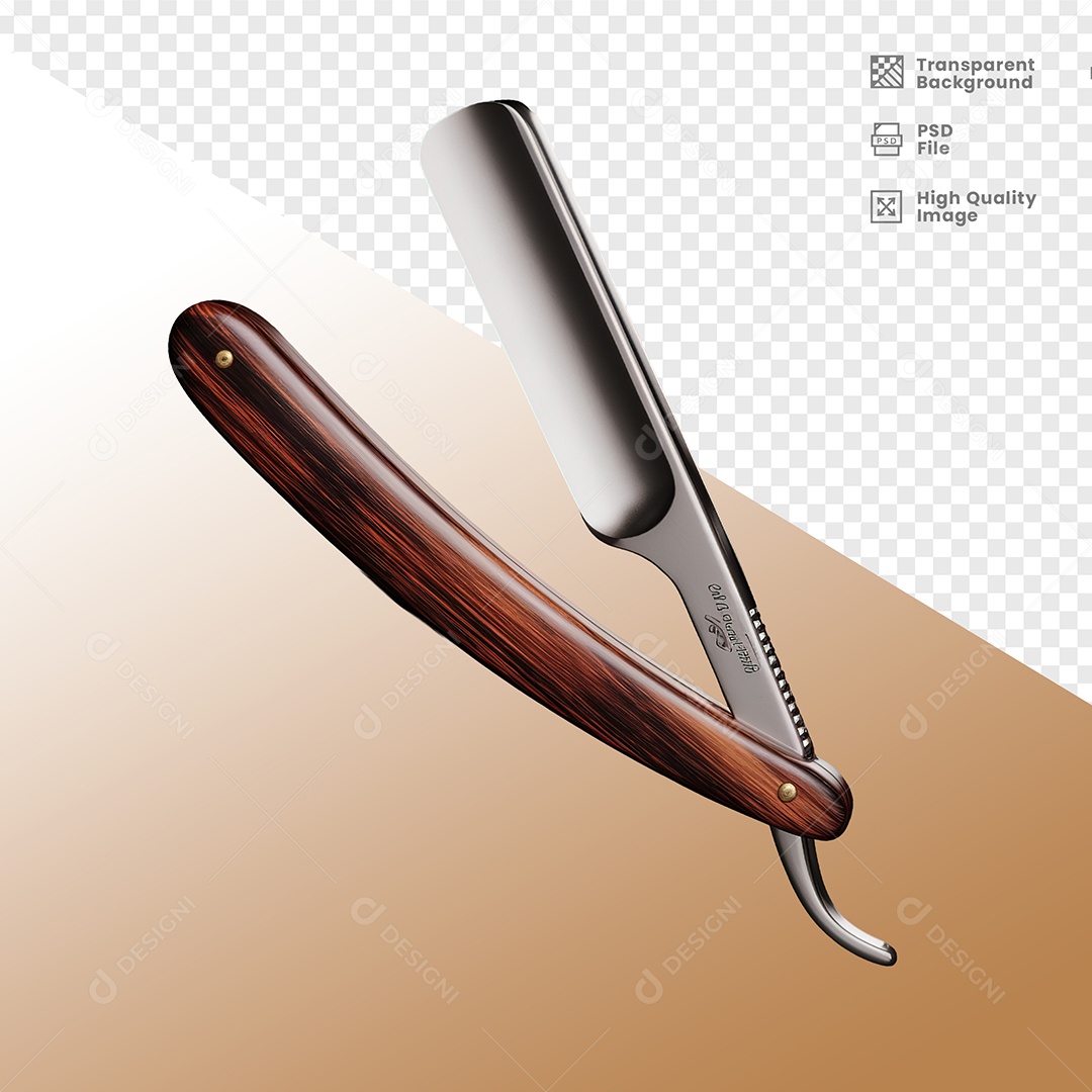 3D Element Barber Razor For PSD Composition