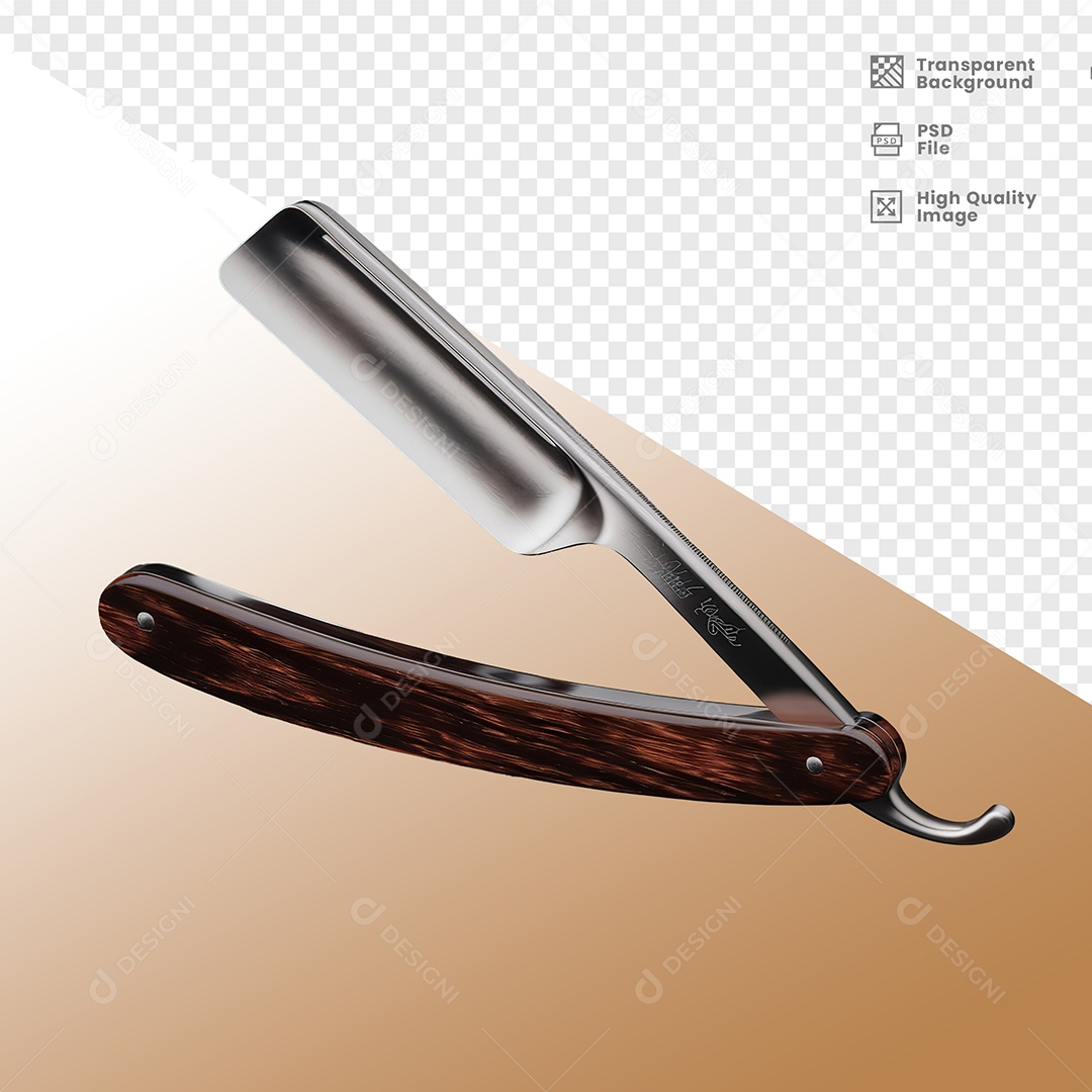 3D Element Barber Razor For PSD Composition