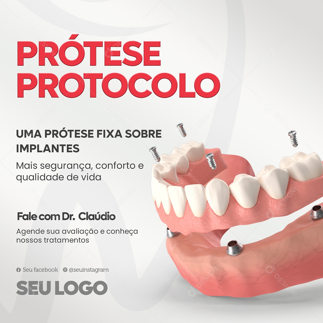 Dentist Prothesis Social Media PSD Editable