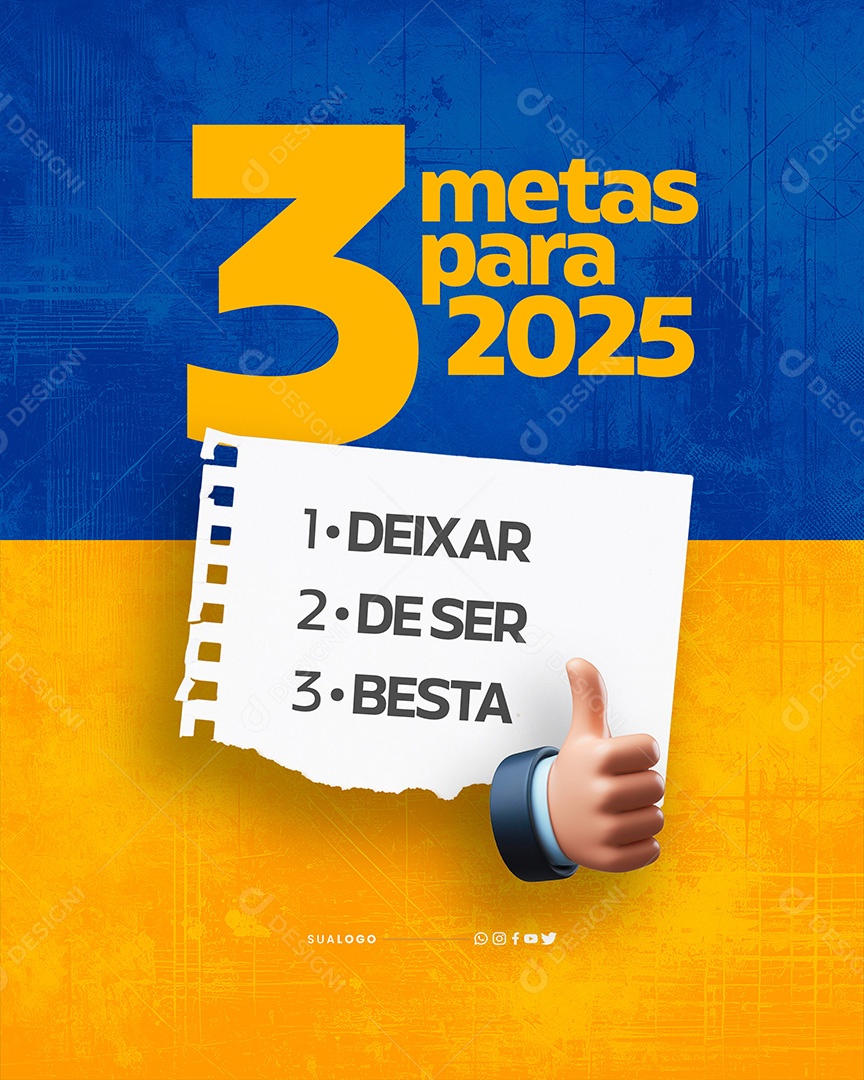 Metas para 2025 Social Media PSD Editável