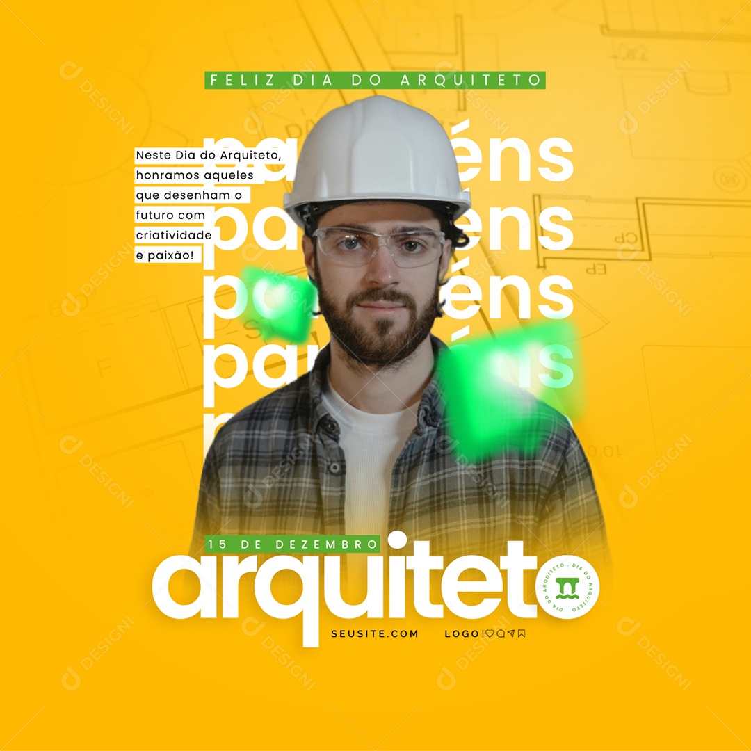 Day of the Architect December 15 Congratulations Social Media PSD Editable