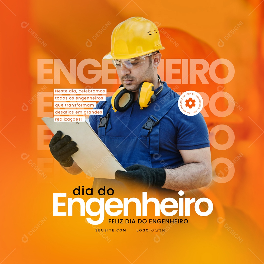 Day of Engineer 11 December Congratulations Social Media PSD Editable